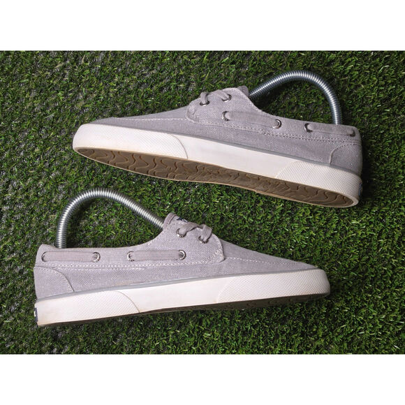 Sperry Womens Pier Boat Sparkle Canvas Slip On Sneakers Casual - Grey - Size 6.5 - Picture 2 of 9
